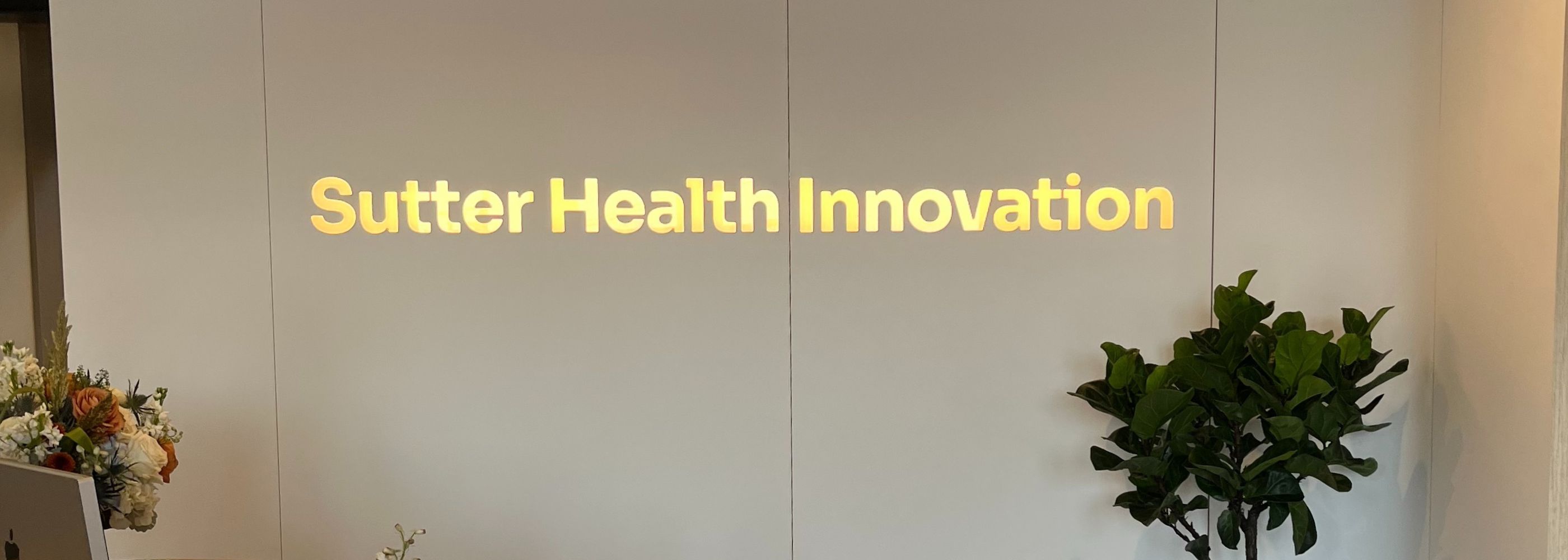Lobby signage for Sutter Health Innovation Center