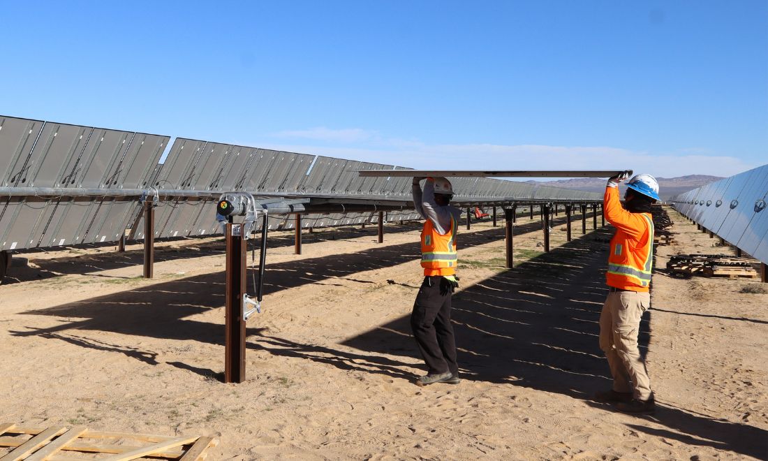 CEI workers installing solar modules